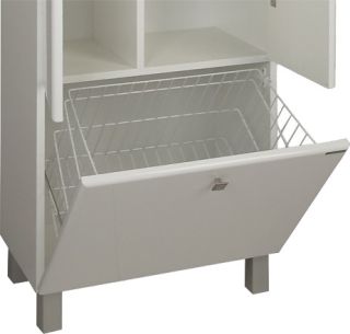 Шкаф-колонна Акватон Симпл с бельевой корзиной белый 1A137403SL010